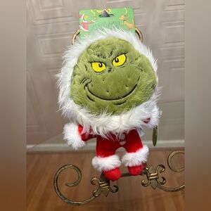 Brand New Doctor Seuss The Santa  Grinch  10” Plush Clinker & Squeaky  Dog Toy